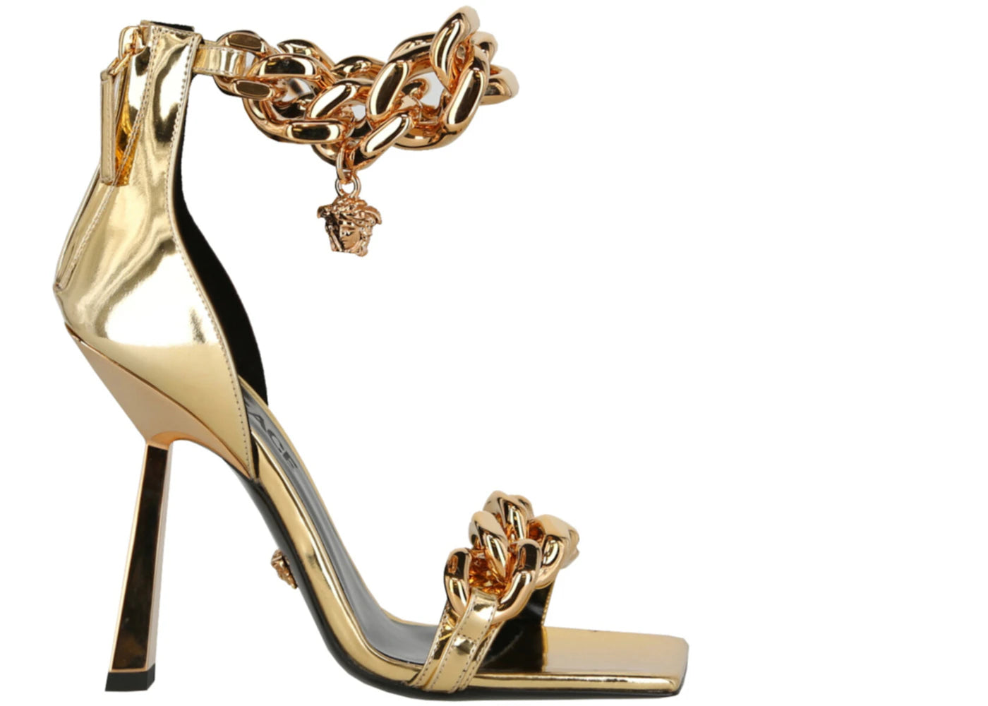 Versace Medusa Metallic Chain Sandals Gold (Women's)