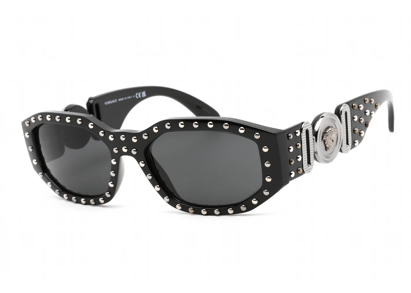 Versace Medusa Oval Sunglasses Black/Dark Grey (VE4361-539887 53)