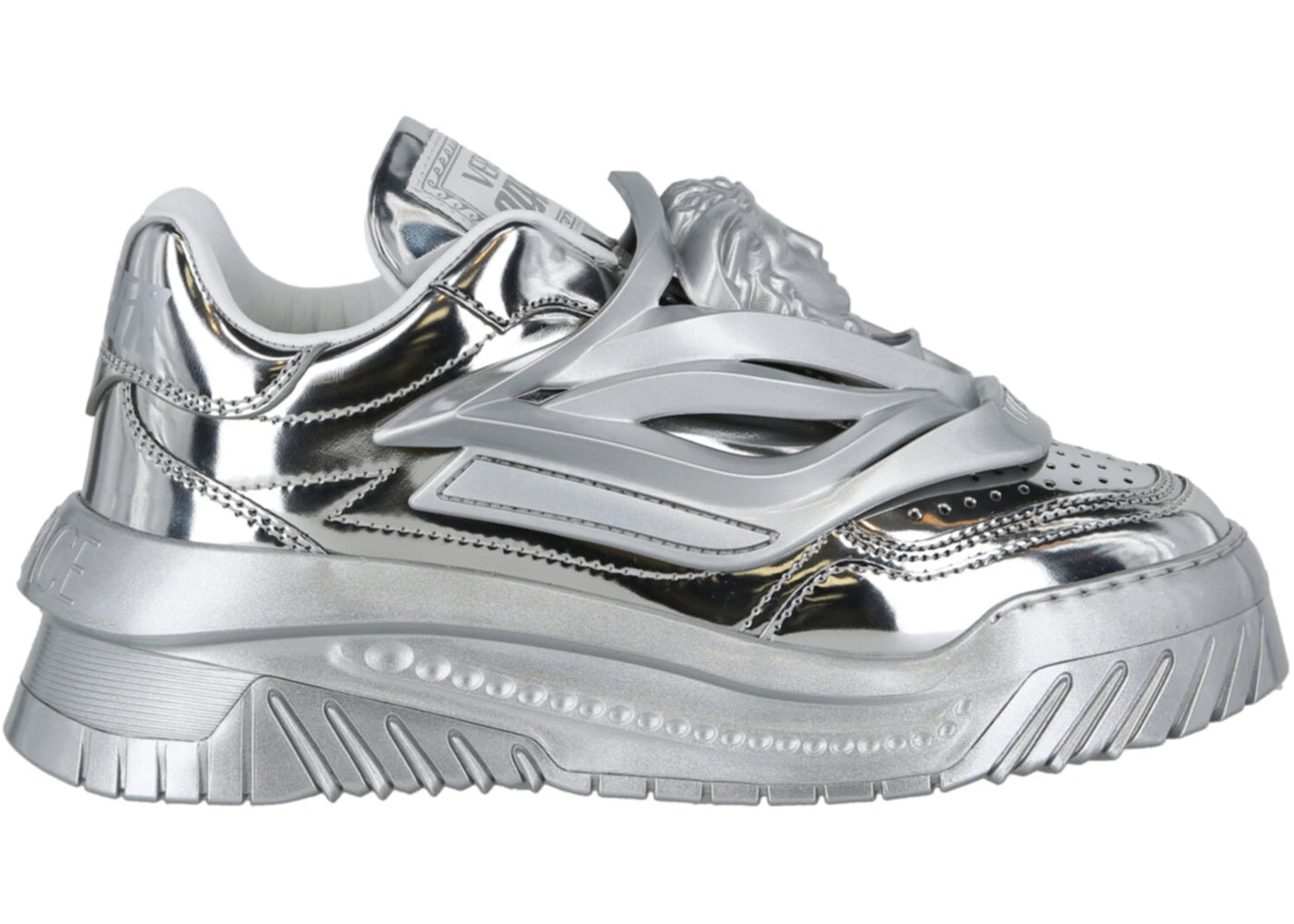 Versace Odissea Caged Rubber Medusa Metallic Silver (Women's)