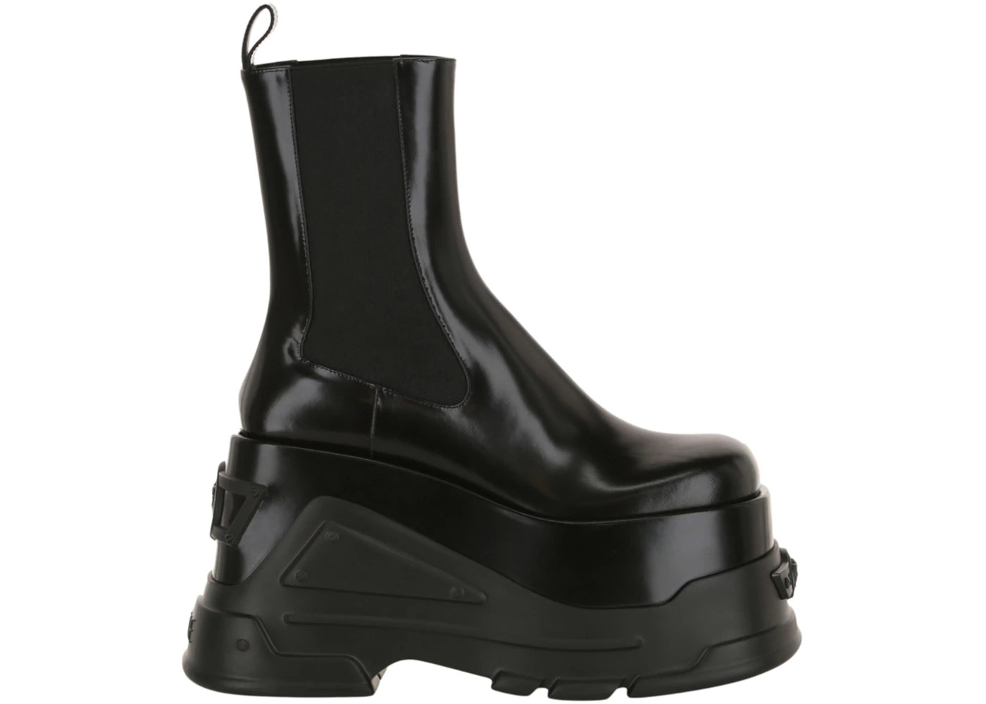 Versace Platform Ankle Boots Black Leather (Women's)