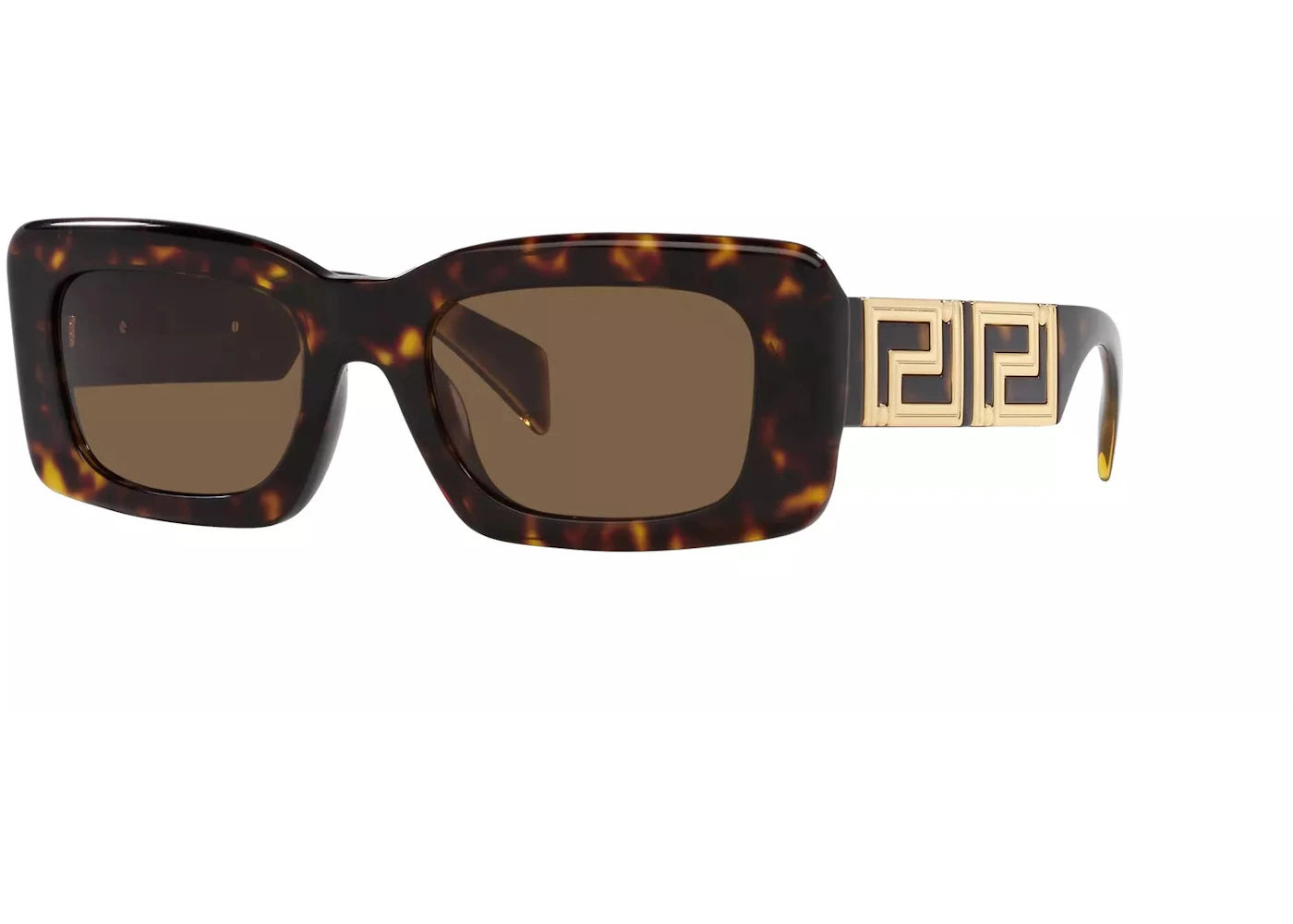 Versace Rectangle Sunglasses Havana/Dark Brown (VE4444U-10873)