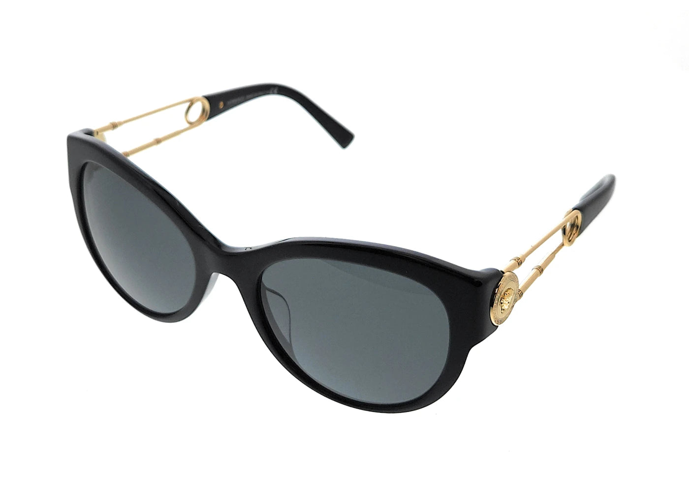 Versace Round Sunglasses Black/Dark Grey (0VE4389F GB1/87)