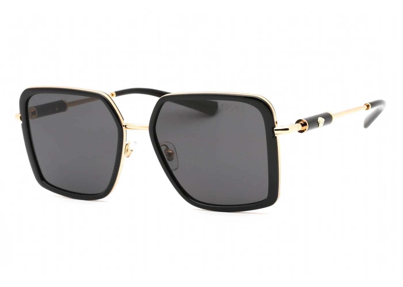 Versace Square Sunglasses Black/Dark Grey (0VE2261-100287 56)