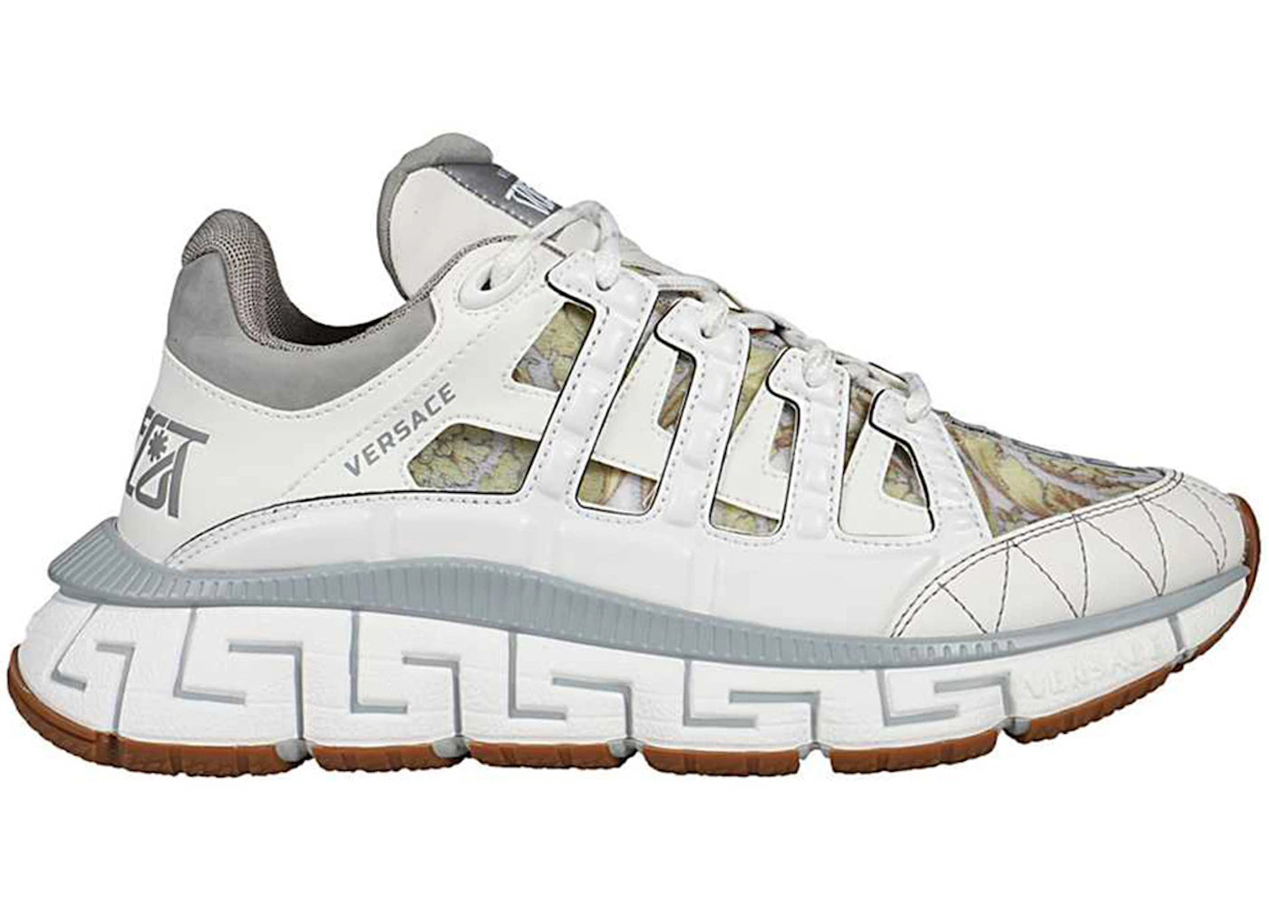 Versace Trigreca White Grey Barocco Print (Women's)