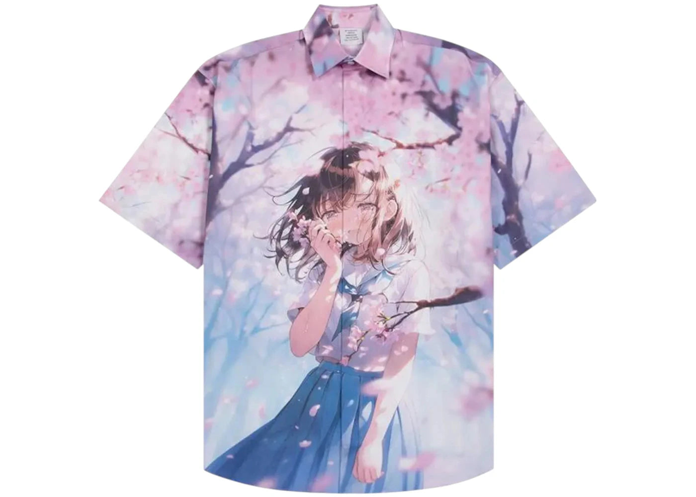 Vetements Anime Short Sleeved Shirt Blue