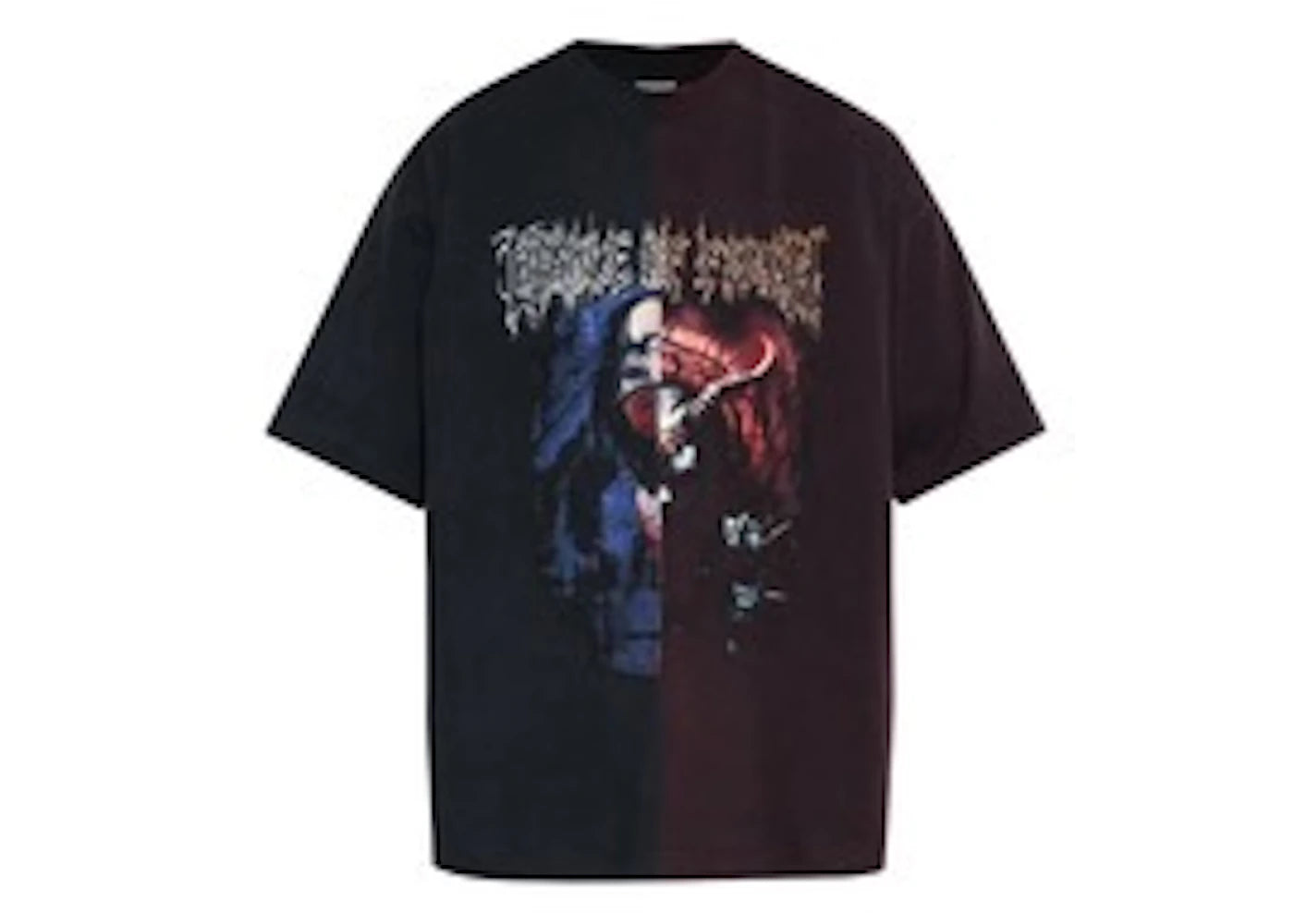 Vetements Cof Cut-Up Oversized T-shirt Black Red