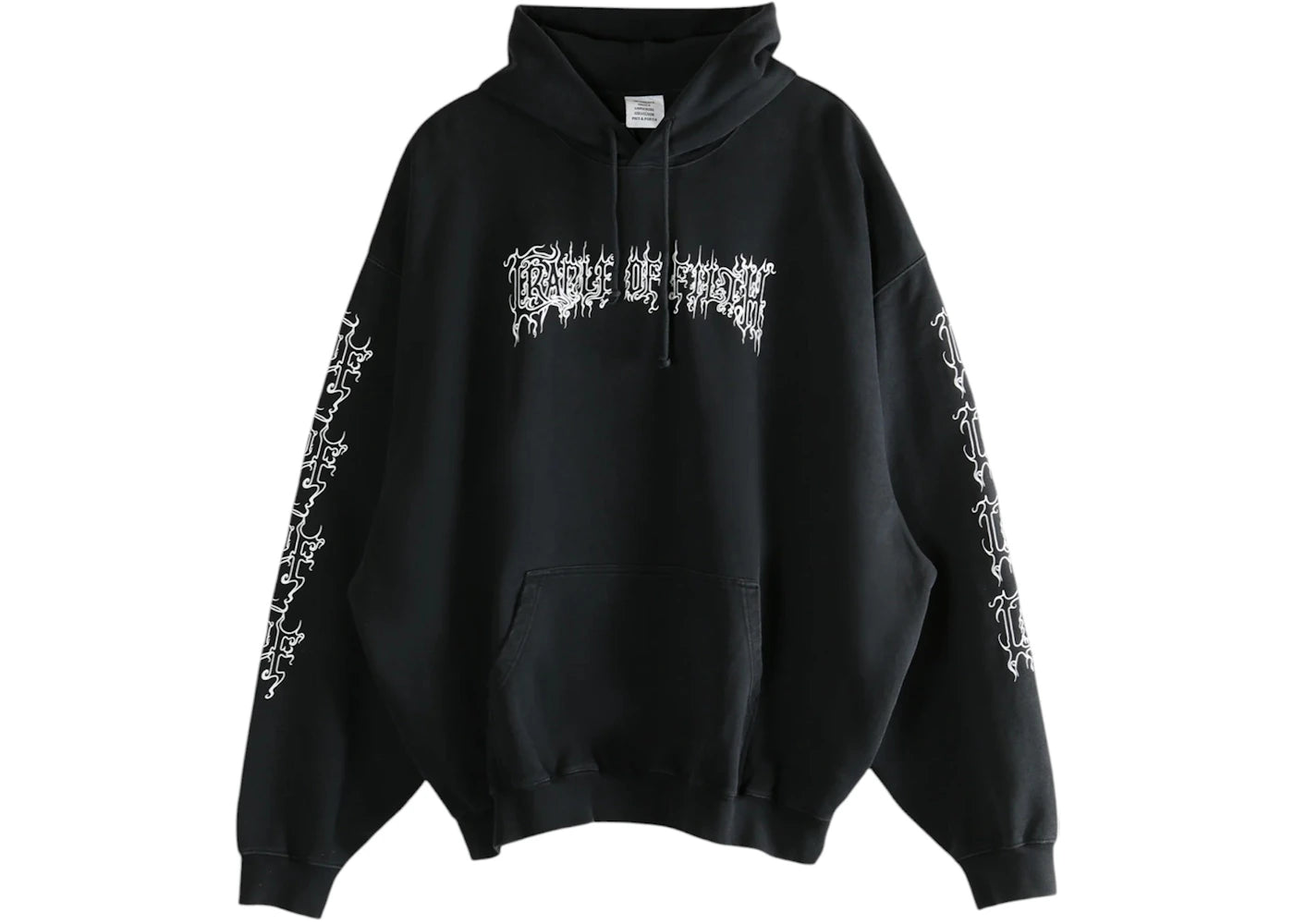 Vetements Cof Logo Oversized Hoodie Washed Black