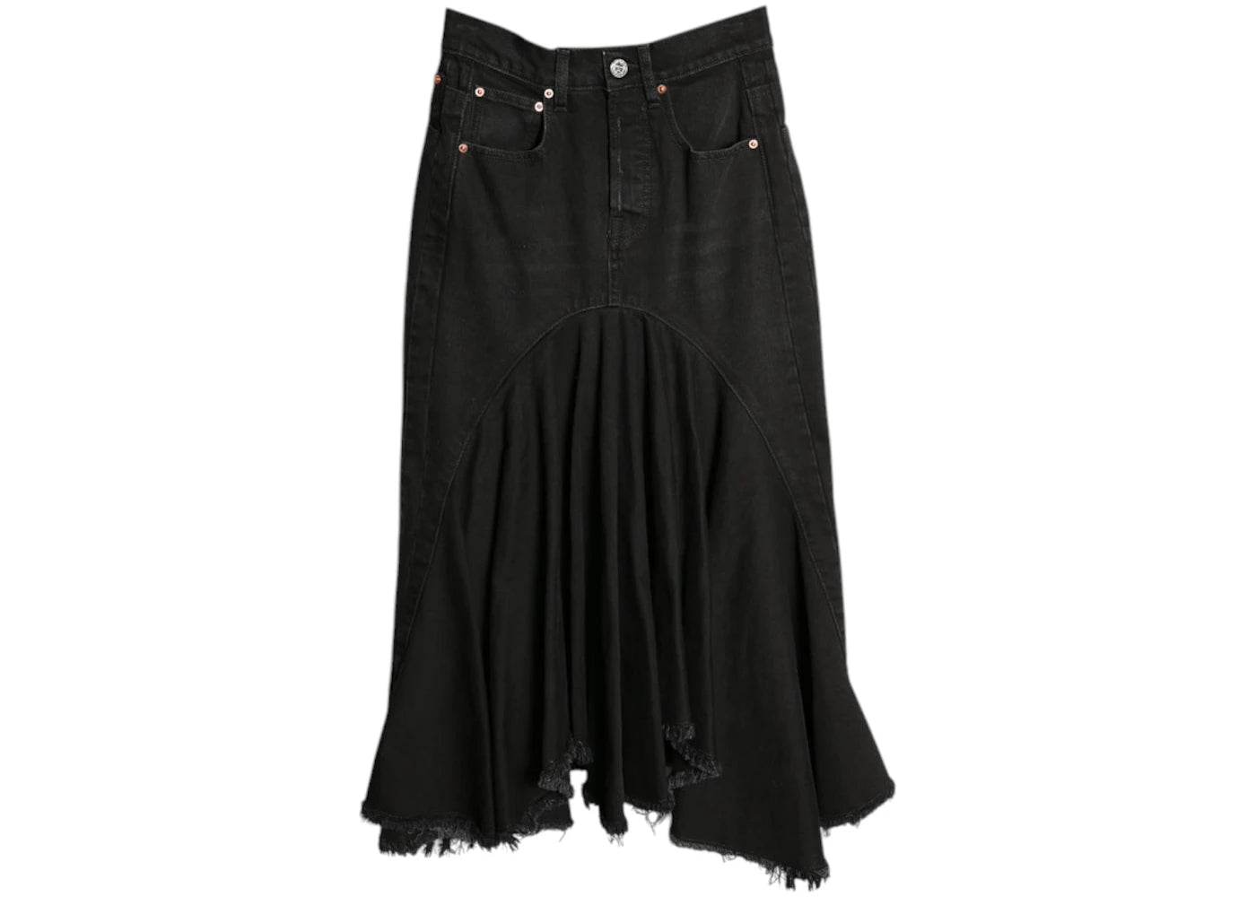 Vetements Denim Midi Skirt Black