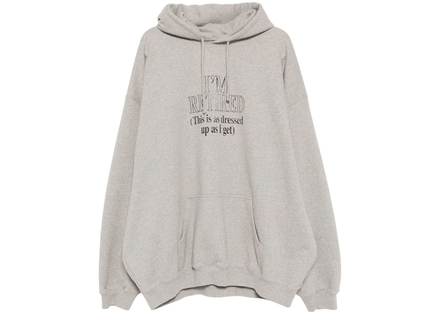 Vetements I'M Retired Oversized Hoodie Grey Melange