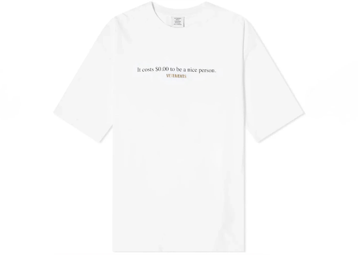 Vetements Nice Person T-shirt White
