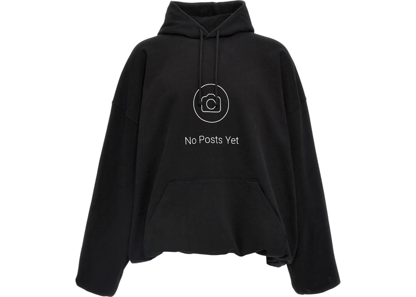 Vetements No Posts Cropped Boxy Hoodie Black
