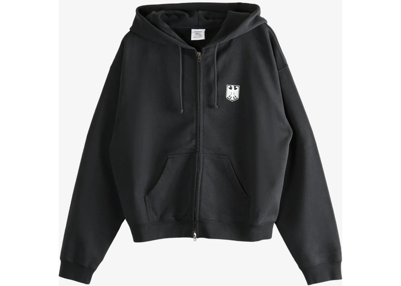 Vetements Polizei Fitted Zip-Up Hoodie Washed Black