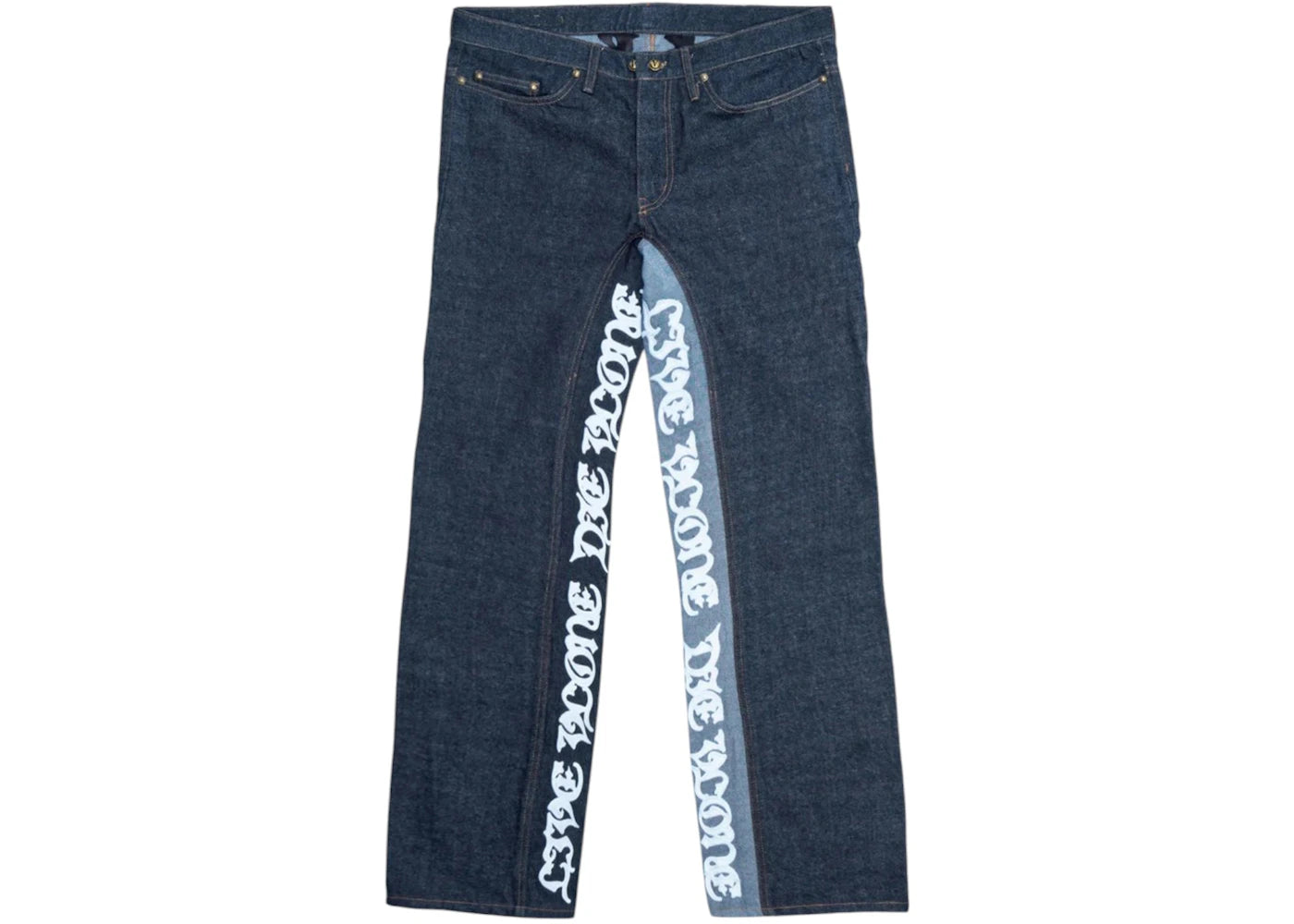 Vlone LVDV Two-Tone Raw Denim Jeans Blue