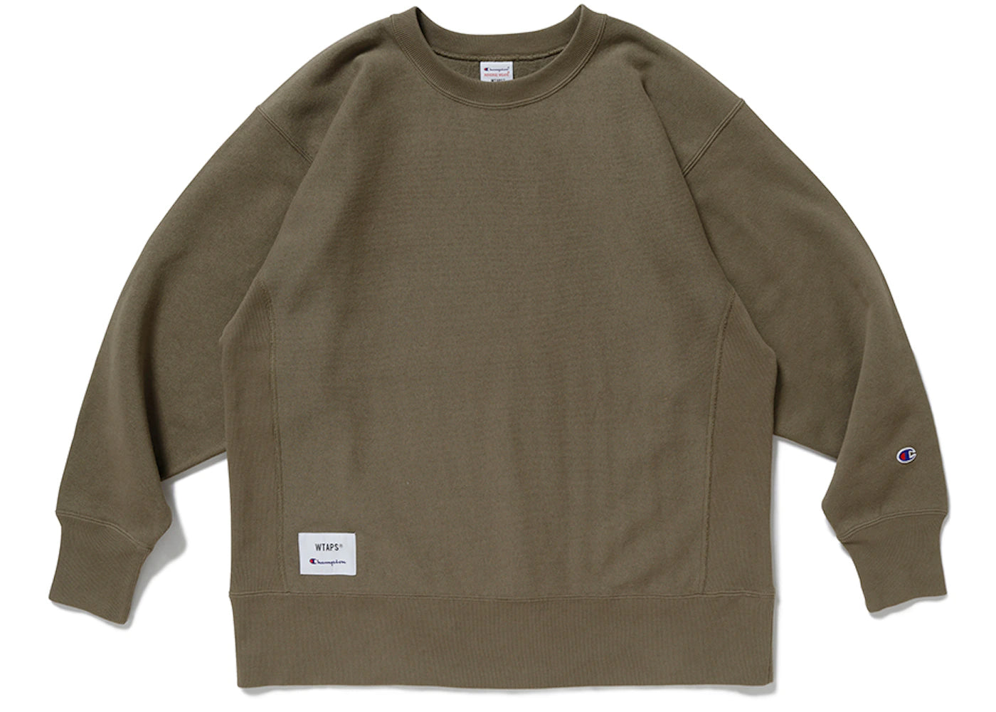 WTAPS x Champion Reverse Weave (R) Crew Neck Sweatshirt Olivedrab