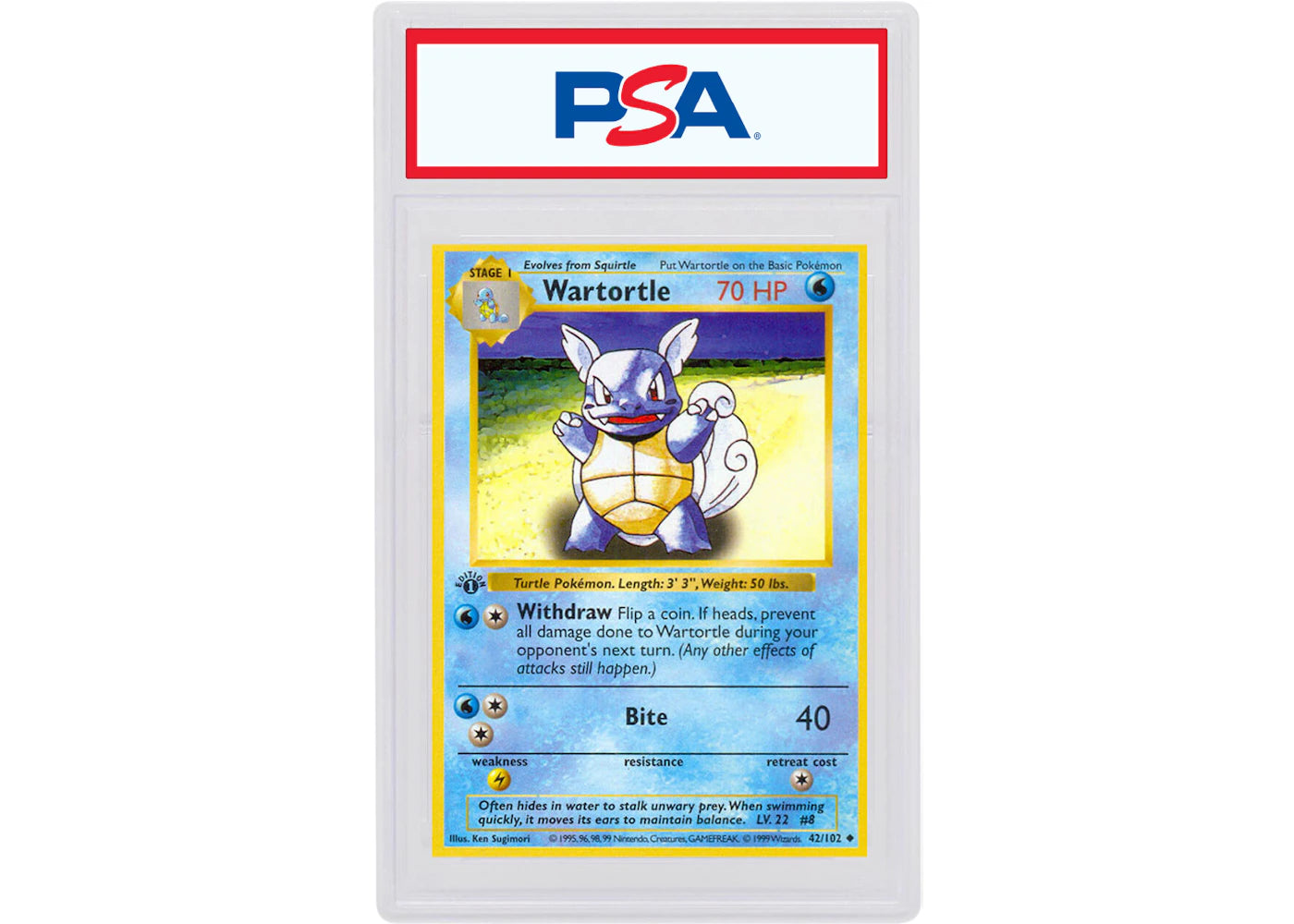 Wartortle 1999 Pokemon TCG Base Set 1st Edition #42/102 (PSA or BGS Graded)