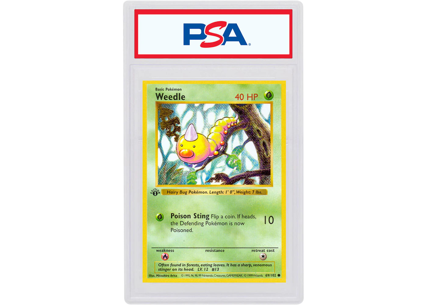 Weedle 1999 Pokemon TCG Base Set 1st Edition #69/102 (PSA or BGS Graded)
