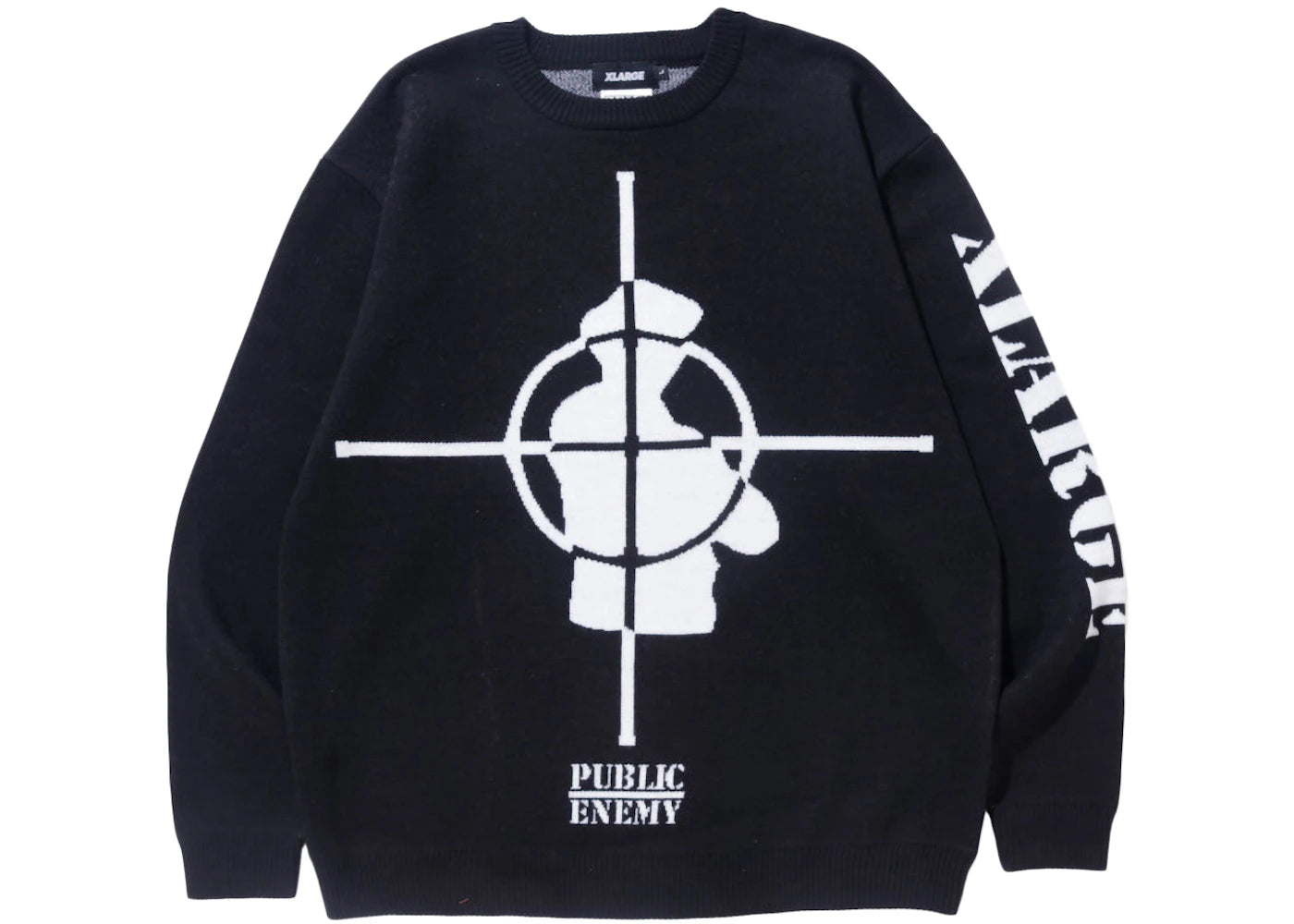 XLARGE x Public Enemy Crewneck Knit Sweater Black