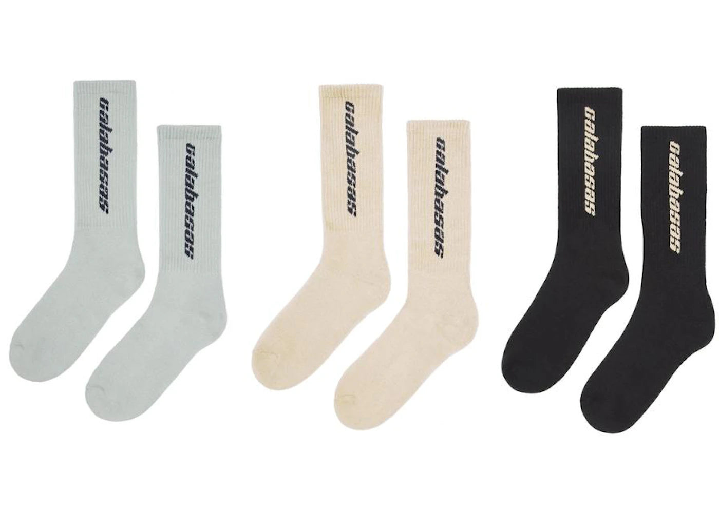 Yeezy Calabasas Socks (3 Pack) Core/Glacier/Sand