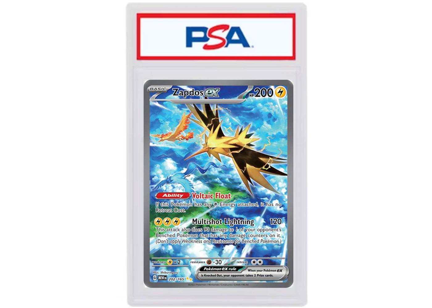 Zapdos ex 2023 Pokémon Scarlet & Violet 151 Special Illustration Rare #202/165 (PSA or BGS Graded)