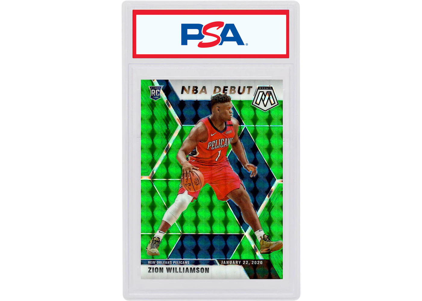Zion Williamson 2019 Panini Mosaic NBA Debut Rookie Green #269 (PSA or BGS Graded)