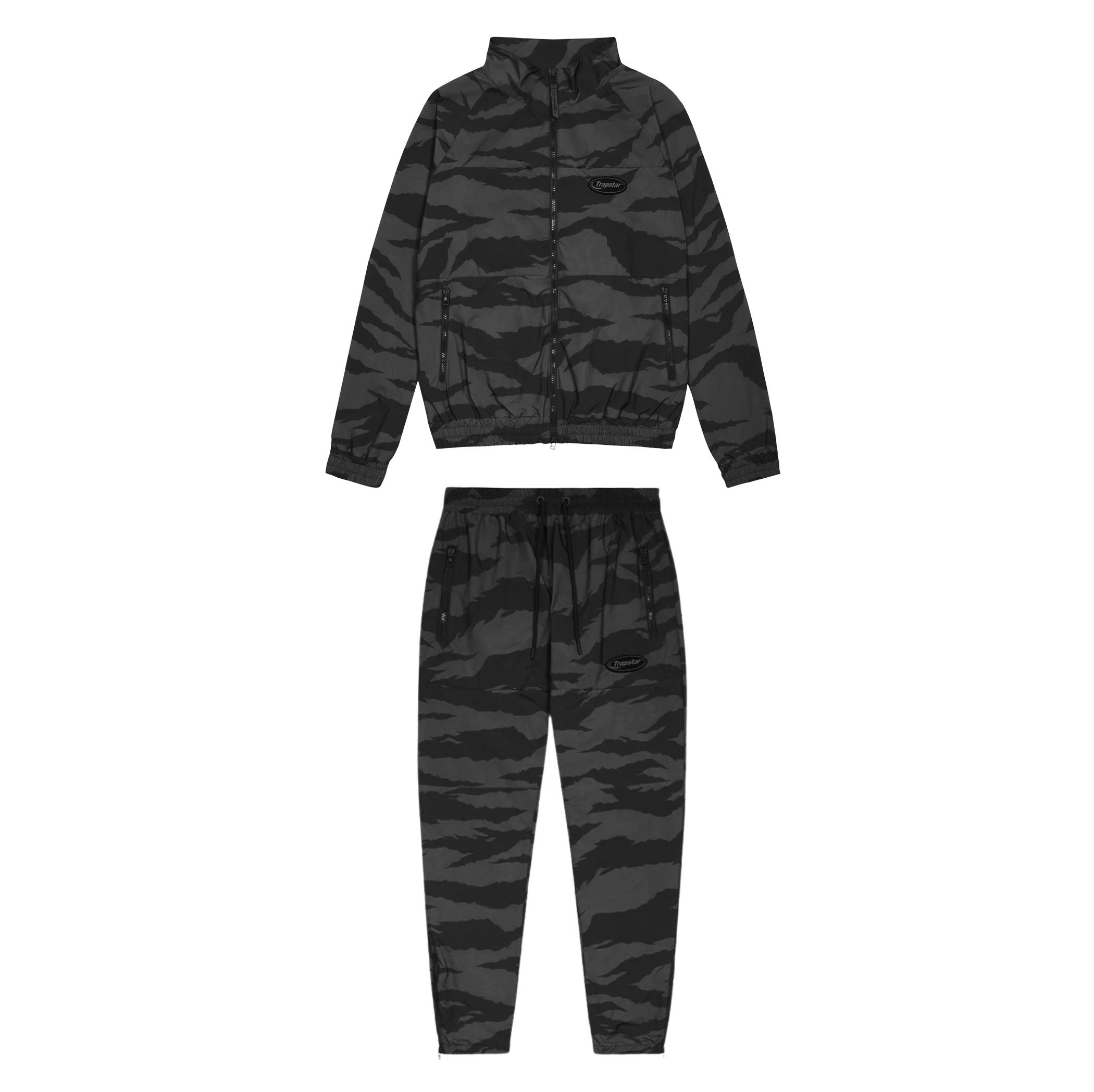 Trapstar Tiger Camo Tracksuit - Black/Grey