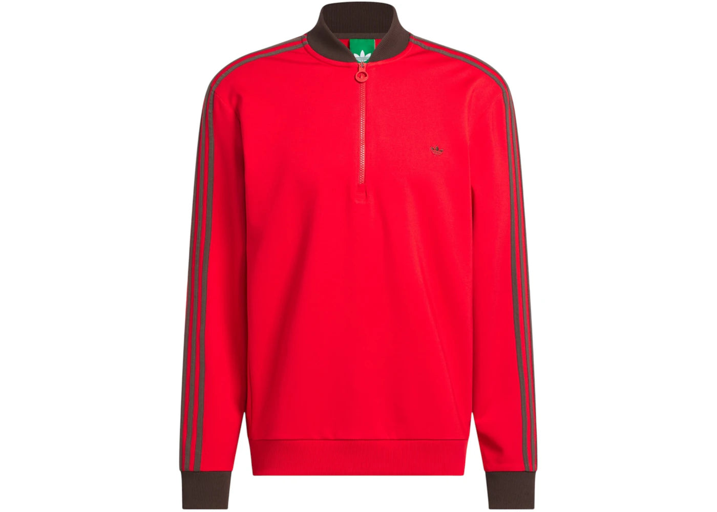 adidas 3-Stripes 1/4 Zip Sweatshirt Better Scarlet