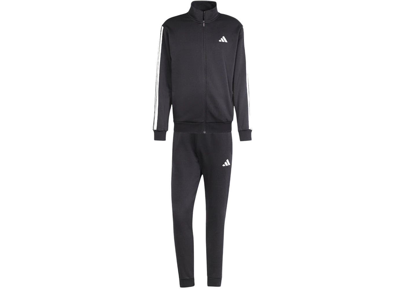 adidas 3-Stripes Fleece Tracksuit Black