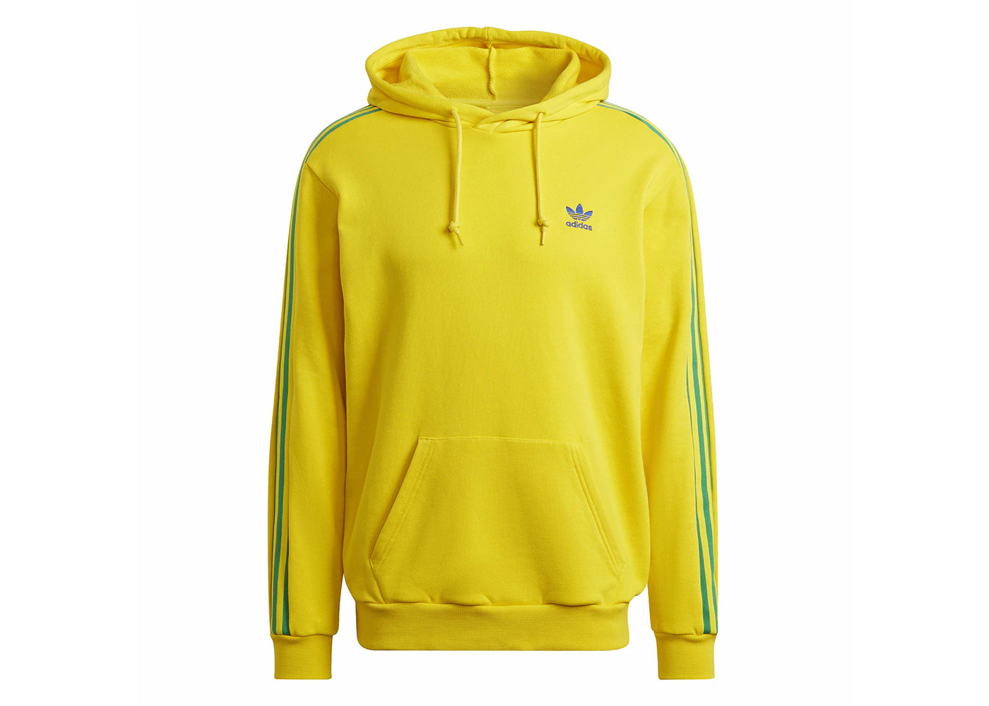 adidas 3-Stripes Hoodie Team Yellow/Bold Blue/Team Green