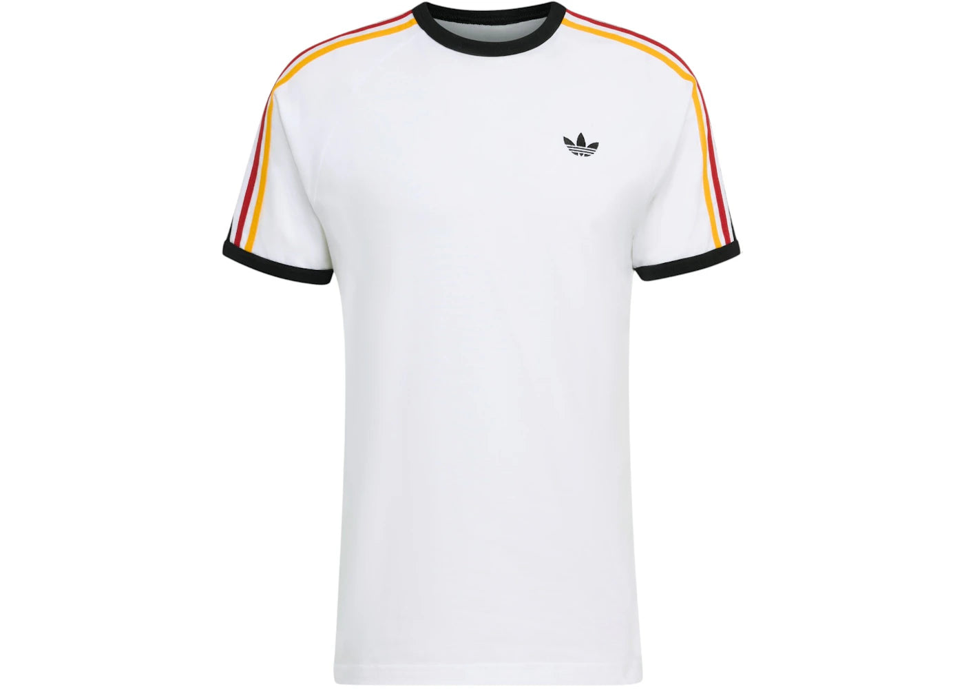 adidas 3-Stripes T-Shirt Cloud White Collegiate Gold Power Red