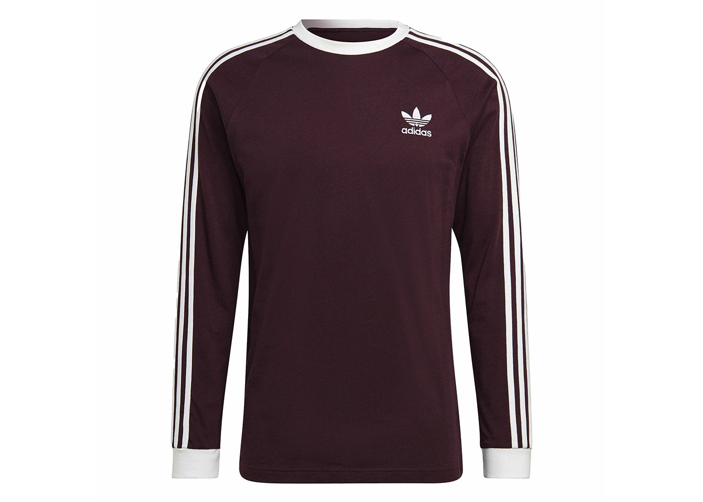 adidas Adicolor Classics 3-Stripes Long Sleeve Tee Shadow Maroon