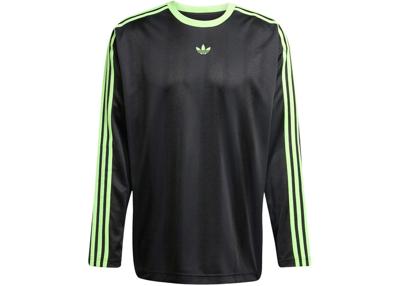 adidas Adicolor Jacquard Long-Sleeve Jersey Black Signal Green