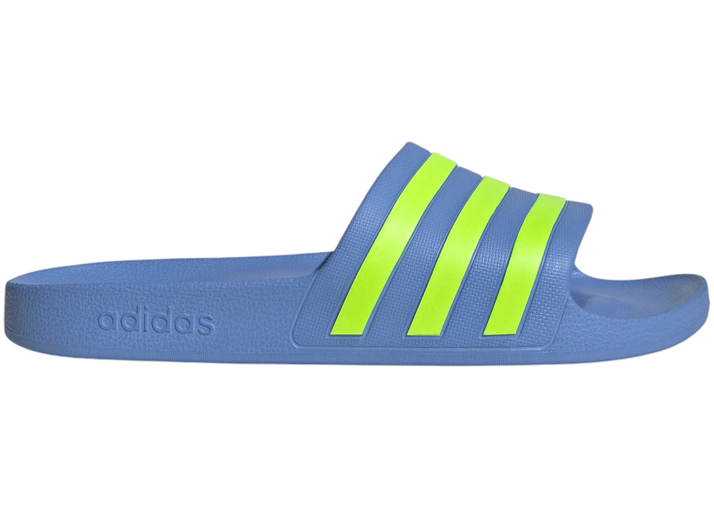 adidas Adilette Aqua Slides Blue Fusion Lucid Lemon