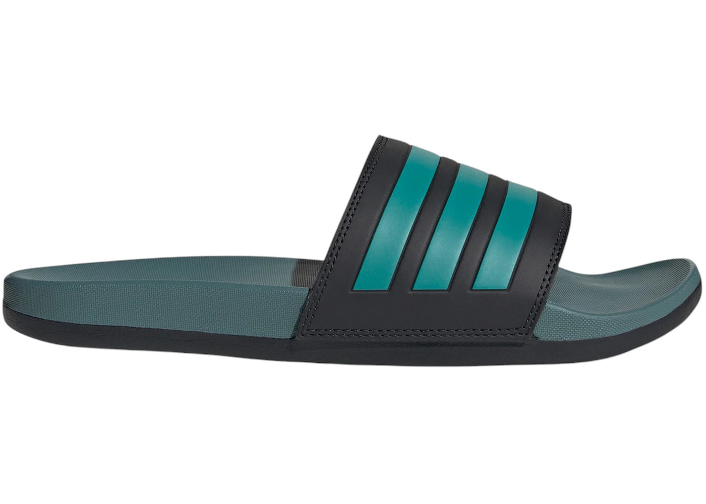 adidas Adilette Comfort Slides Core Black Pure Teal Preloved Teal