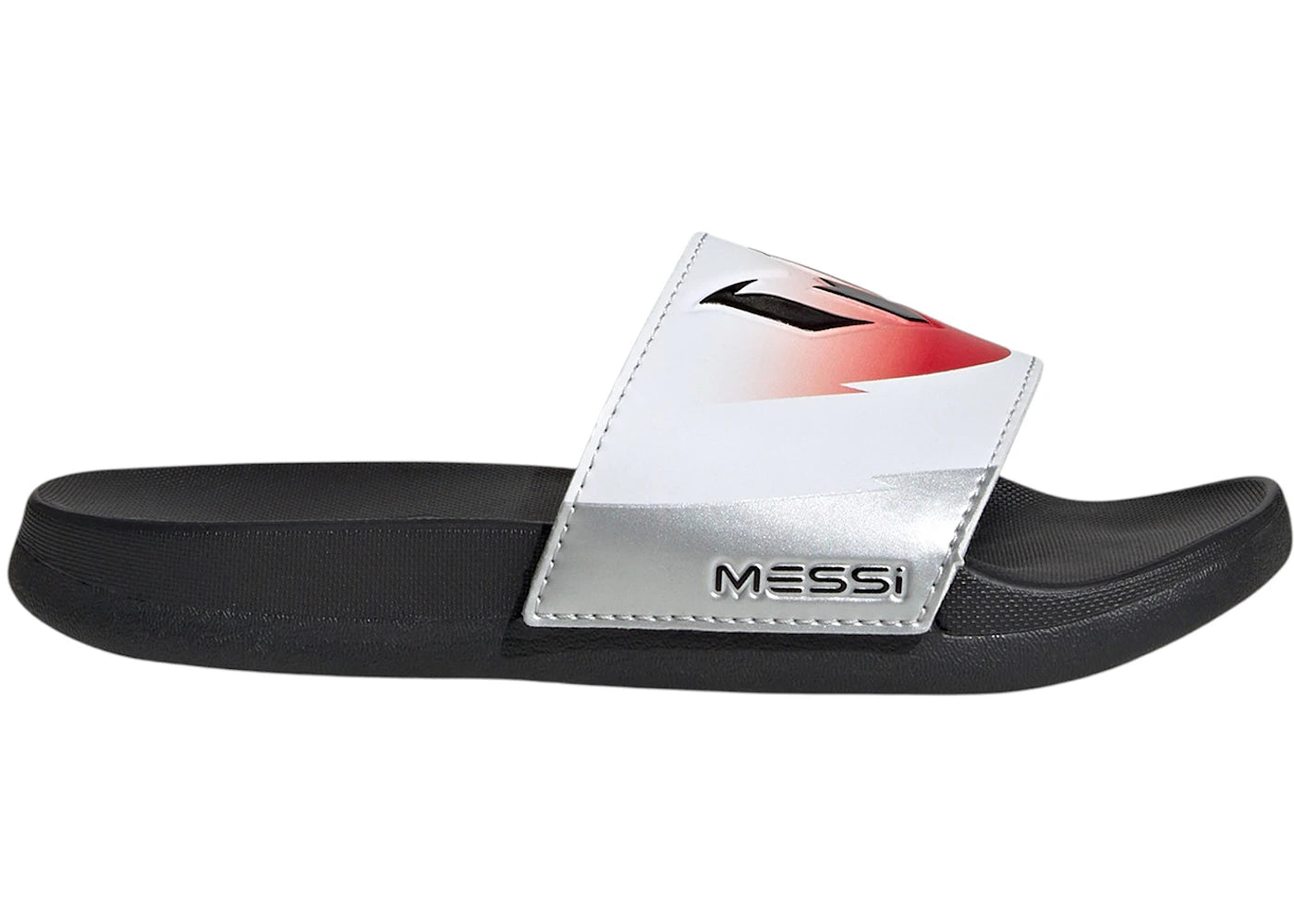 adidas Adilette Comfort Slides Messi White Black Lucid Red (GS)