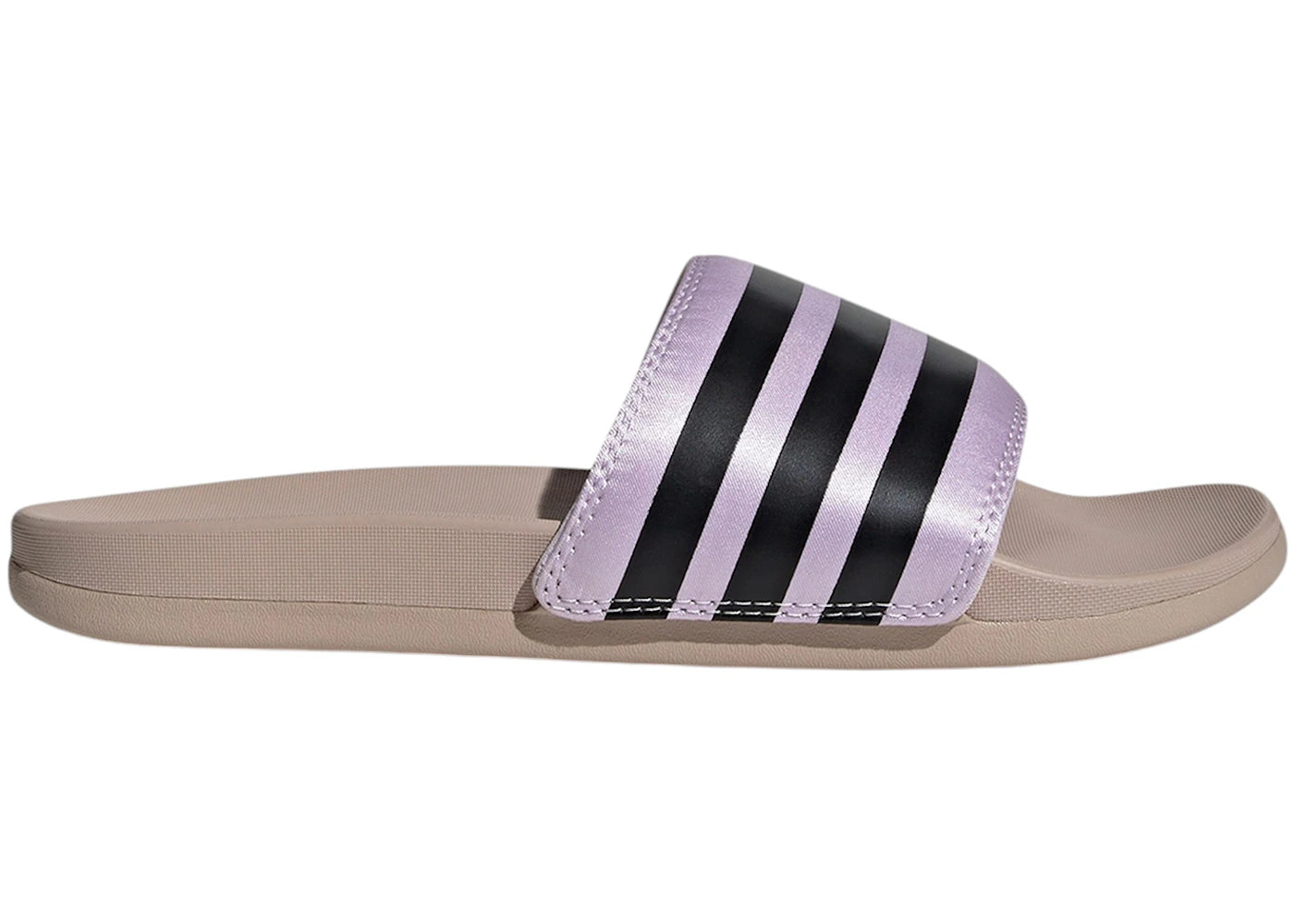 adidas Adilette Comfort Slides Wonder Taupe Core Black Ice Lavender (Women's)