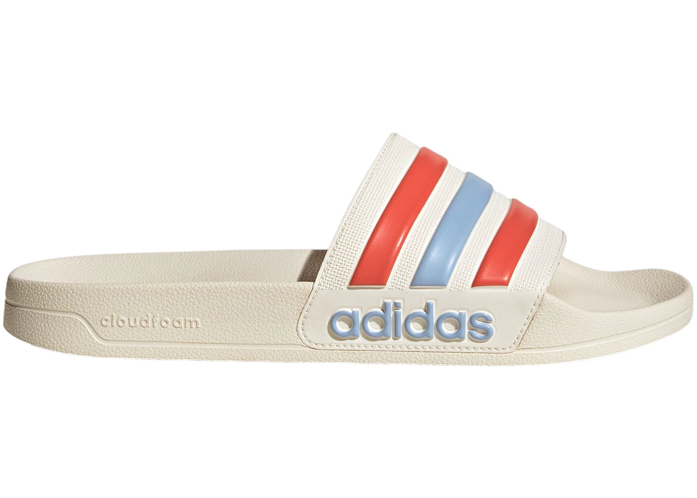 adidas Adilette Shower Slides Off White Glow Blue Preloved Scarlet