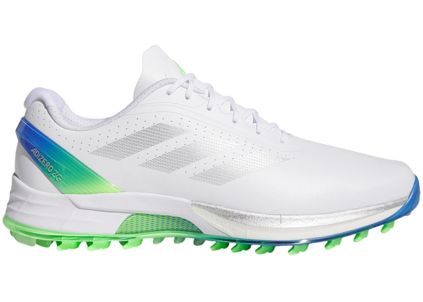 adidas Adizero ZG Spikeless Golf Cloud White Silver Metallic Lime Burst