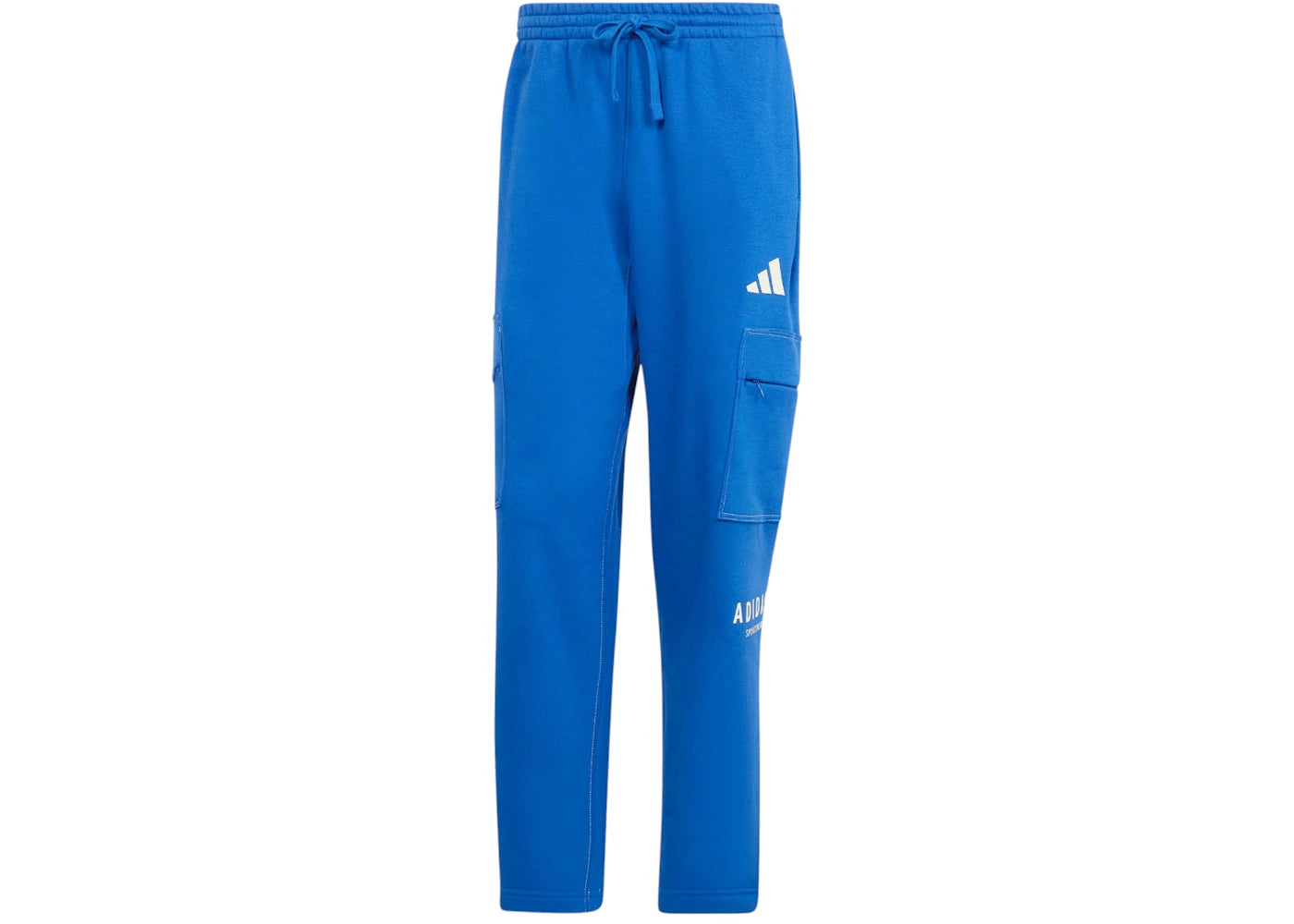 adidas All Szn Fleece Graphic Loose Cargo Pants Royal Blue Off White