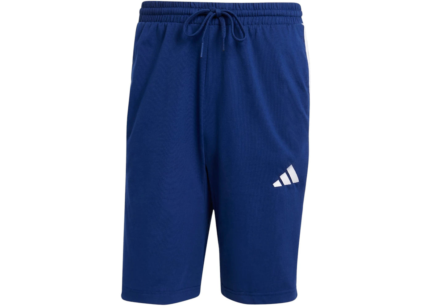 adidas Essential 3-Stripes Single Jersey Shorts 10-Inch Dark Blue White