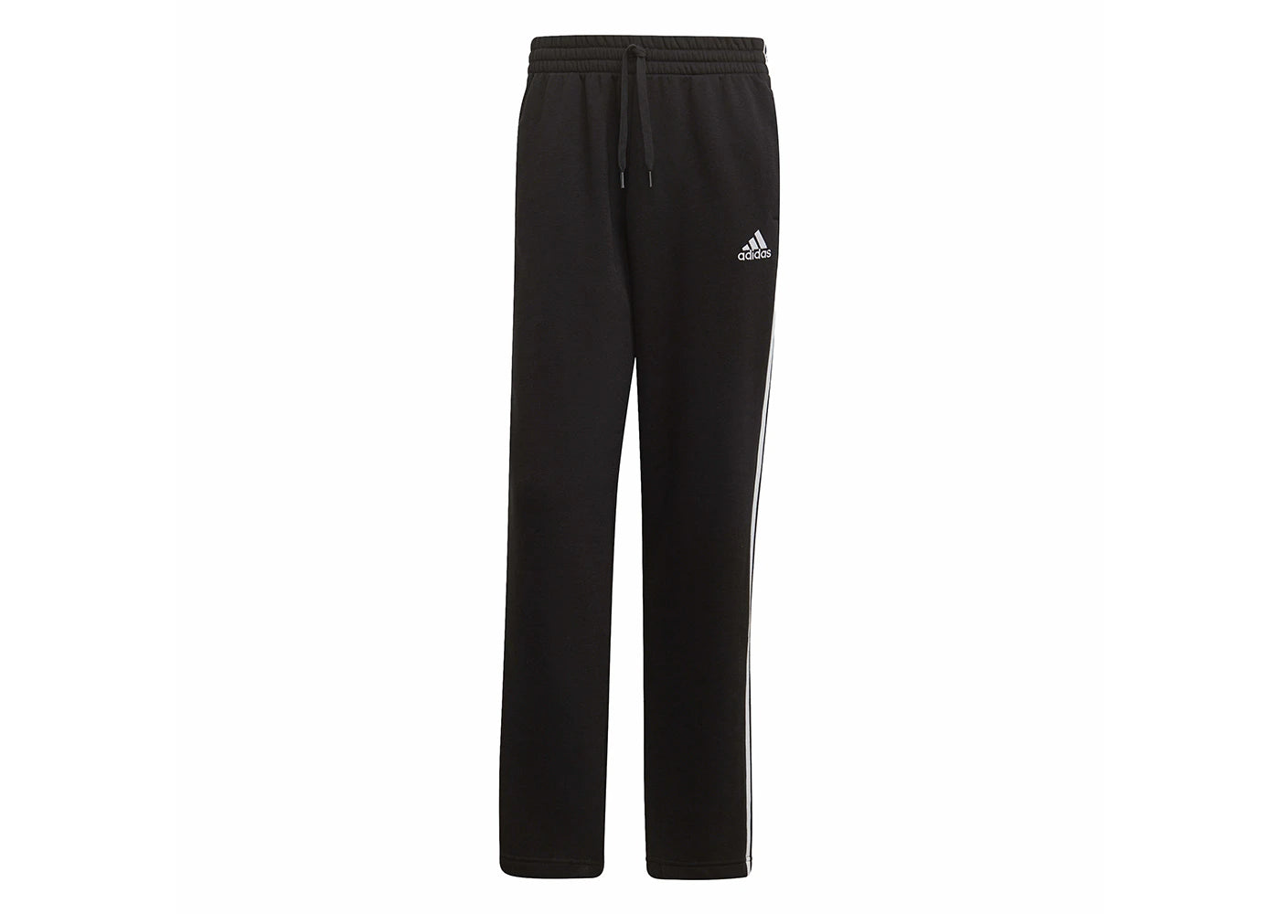 adidas Essentials Fleece Open Hem 3-Stripes Pants Black