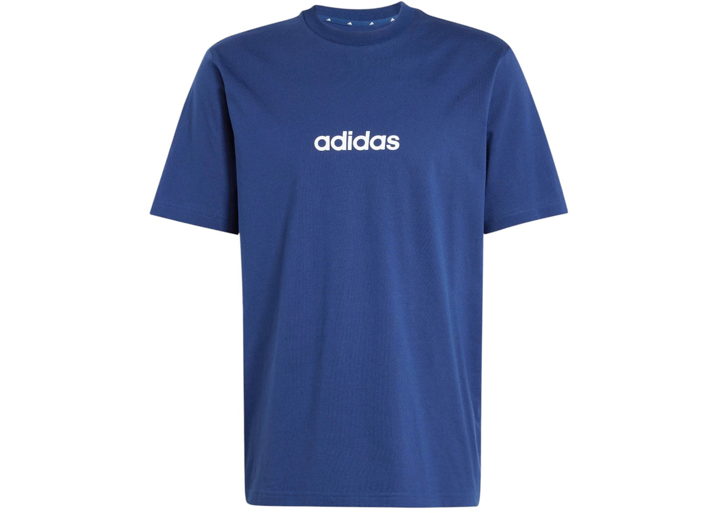 adidas Essentials Linear Single Jersey Tee Dark Blue/White
