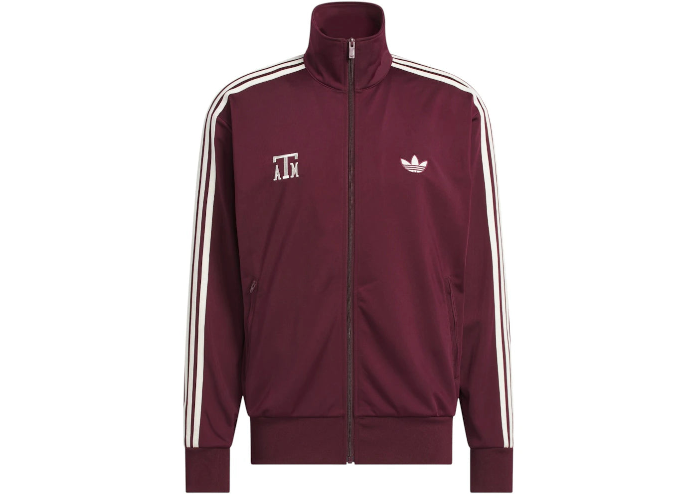 adidas Firebird Track Jacket Texas A&M Team Maroon Cream White