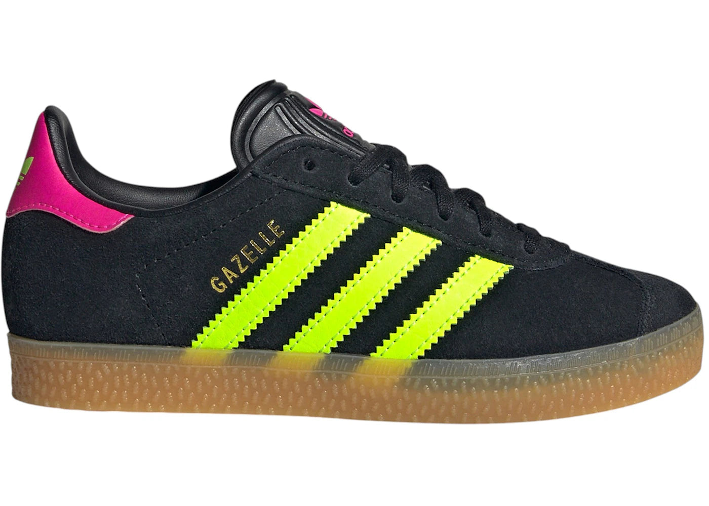 adidas Gazelle Black Signal Green Shock Pink (PS)