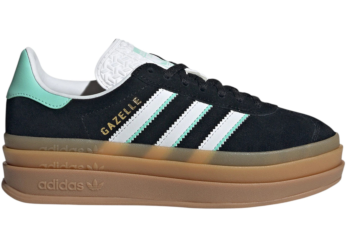 adidas Gazelle Bold Black White Mint Gum (GS)