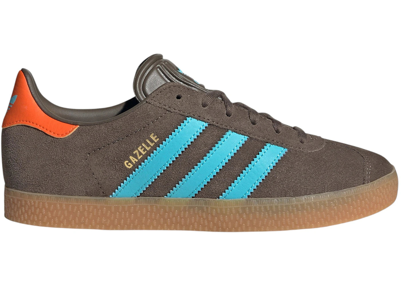 adidas Gazelle Brown Blue Glow Impact Orange (GS)