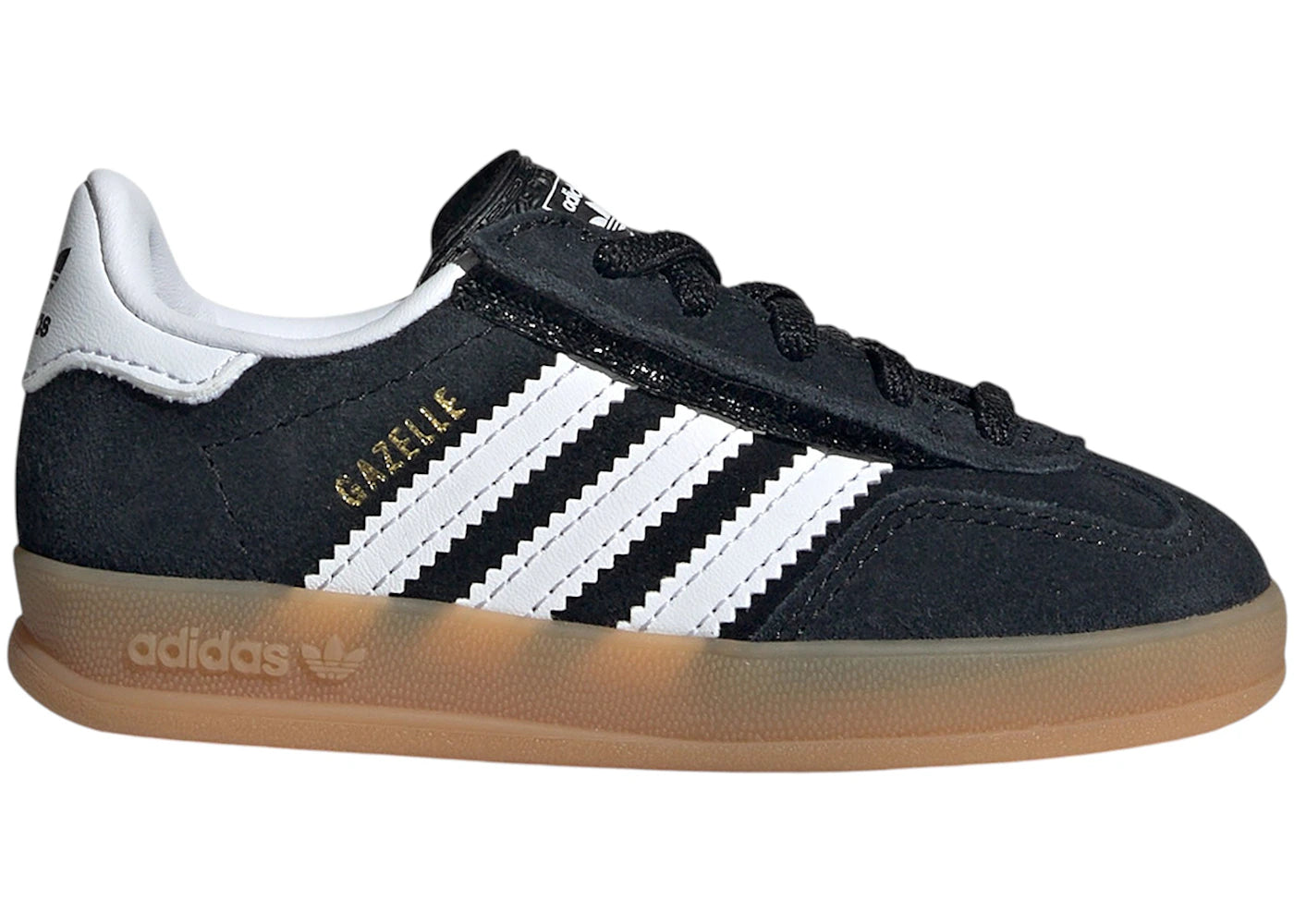 adidas Gazelle Indoor Comfort Closure Black White Gum (TD)
