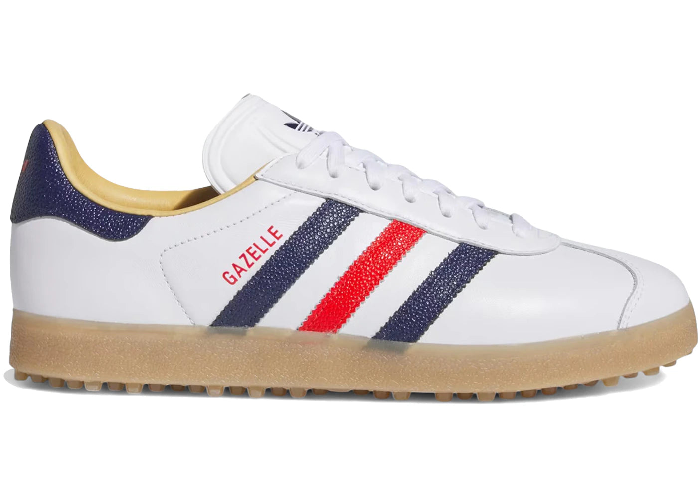 adidas Gazelle Leather Spikeless Golf White Dark Blue Red