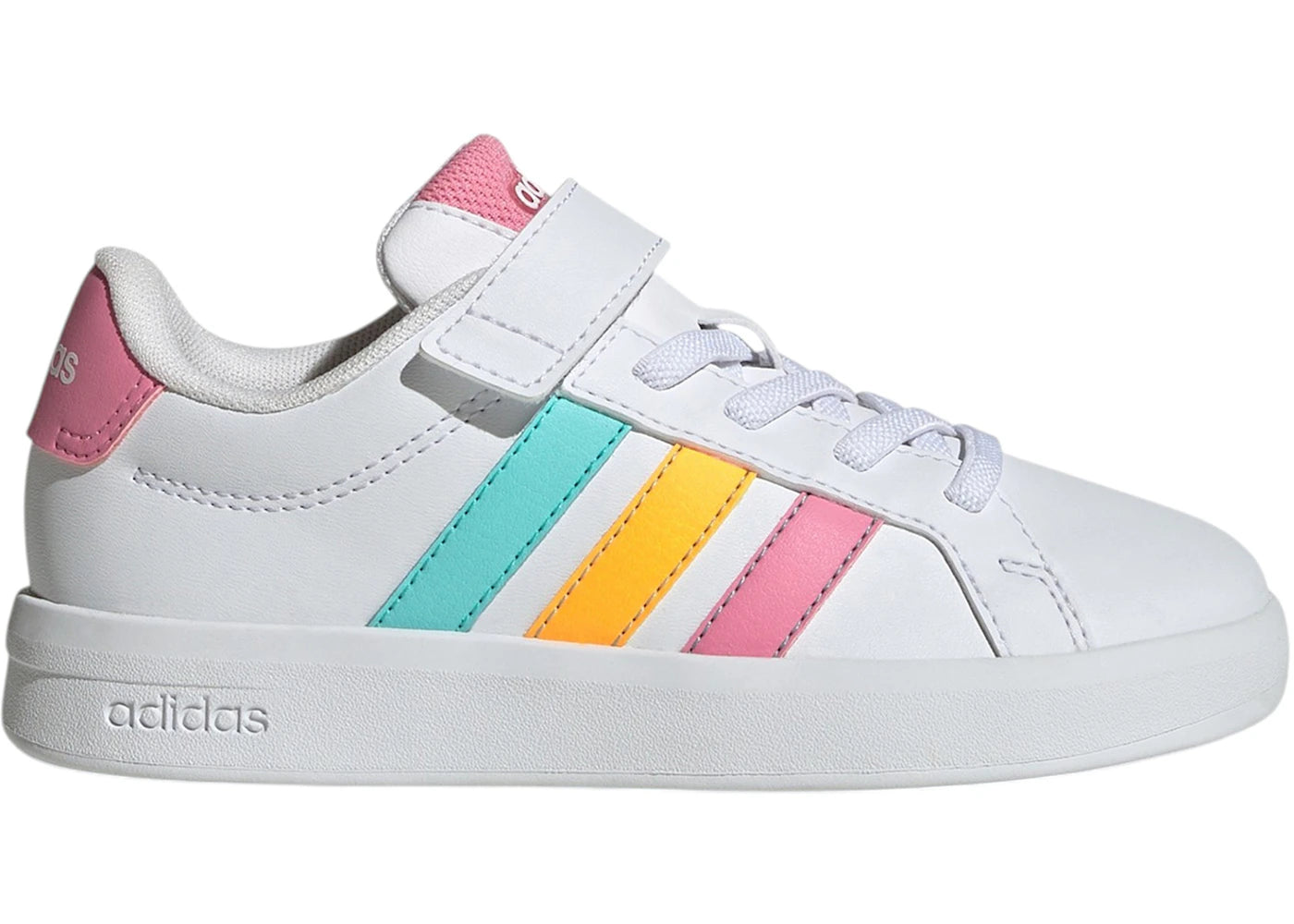 adidas Grand Court 3.0 White Bliss Pink Lucid Tangerine (PS)