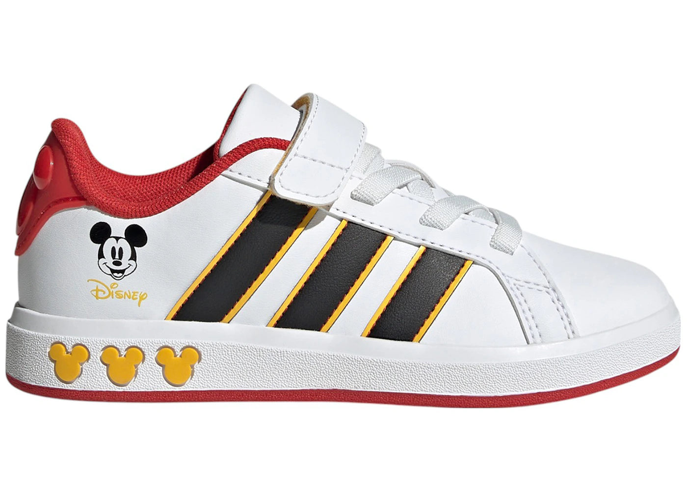 adidas Grand Court Disney Mickey Mouse Cloud White Core Black Bold Gold (GS)