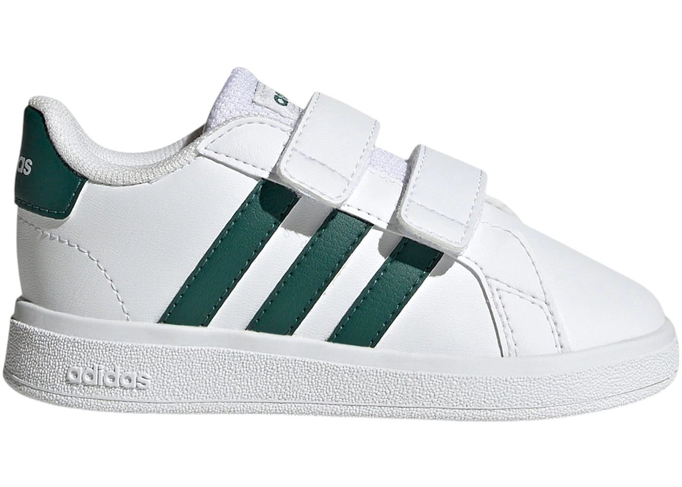 adidas Grand Court Lifestyle Hook And Loop Cloud White Collegiate Green (TD)